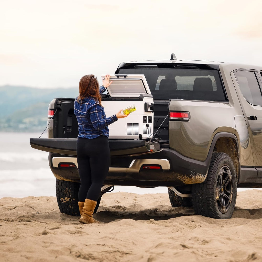 Explorer Bear Urban Series 48QT/45L 12V/24V Portable Battery Powered Electric Cooler Fridge Freezer Powered by LG Compressor (Battery Not Included)