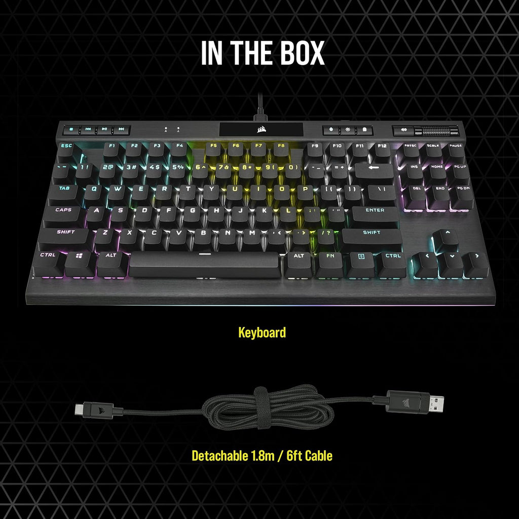 Corsair K70 RGB TKL Champion Series Gaming Keyboard CH-911901A - OPX Switch (Renewed)