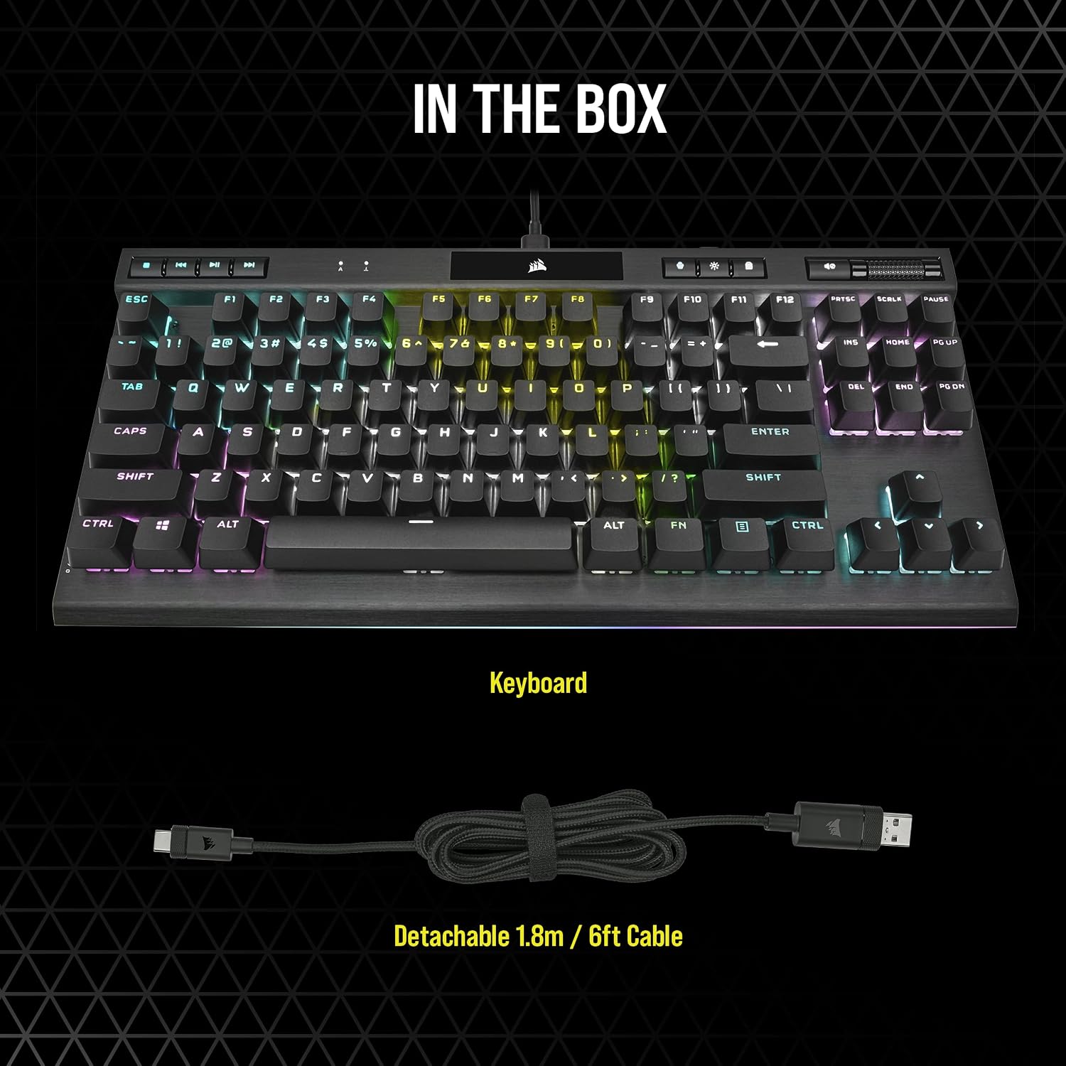 Corsair K70 RGB TKL Champion Series Gaming Keyboard CH-911901A - OPX Switch (Renewed)