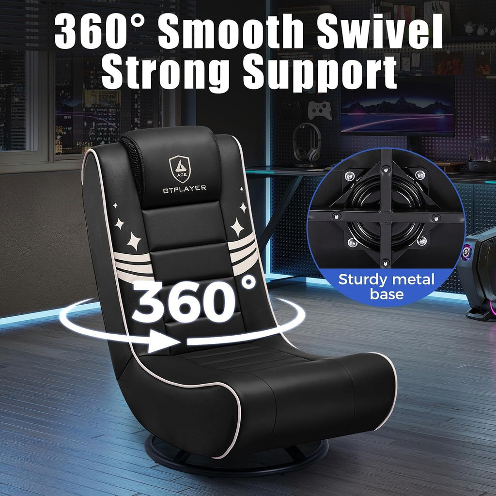GTPLAYER Floor Gaming Chair Foldable Swivel Floor Chairs for Kids Boys Comfy Video Game Seat with 360° Multipurpose for Gamers, Bedroom or Game Room