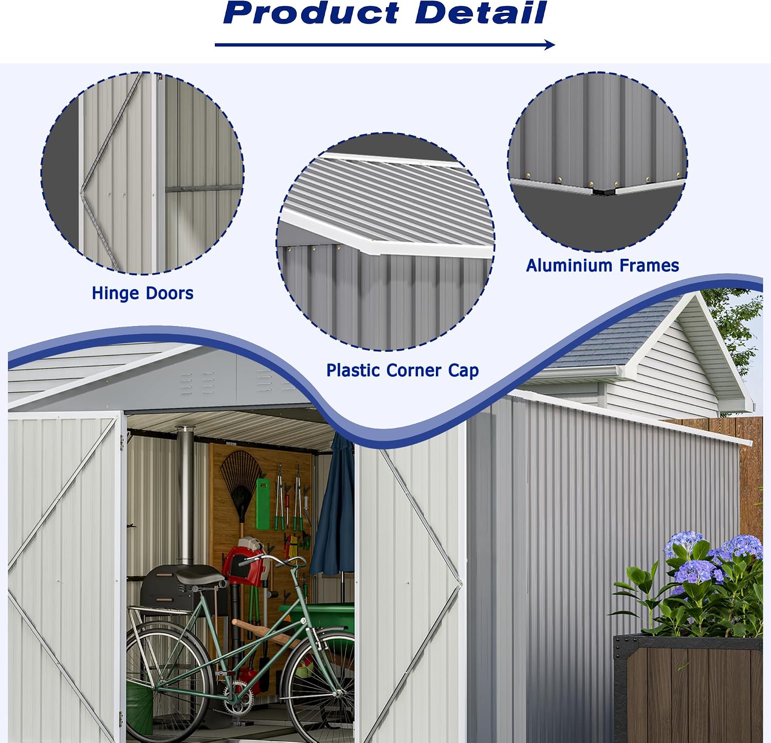 C Garden Sheds, 8 x 12 ft, Gray