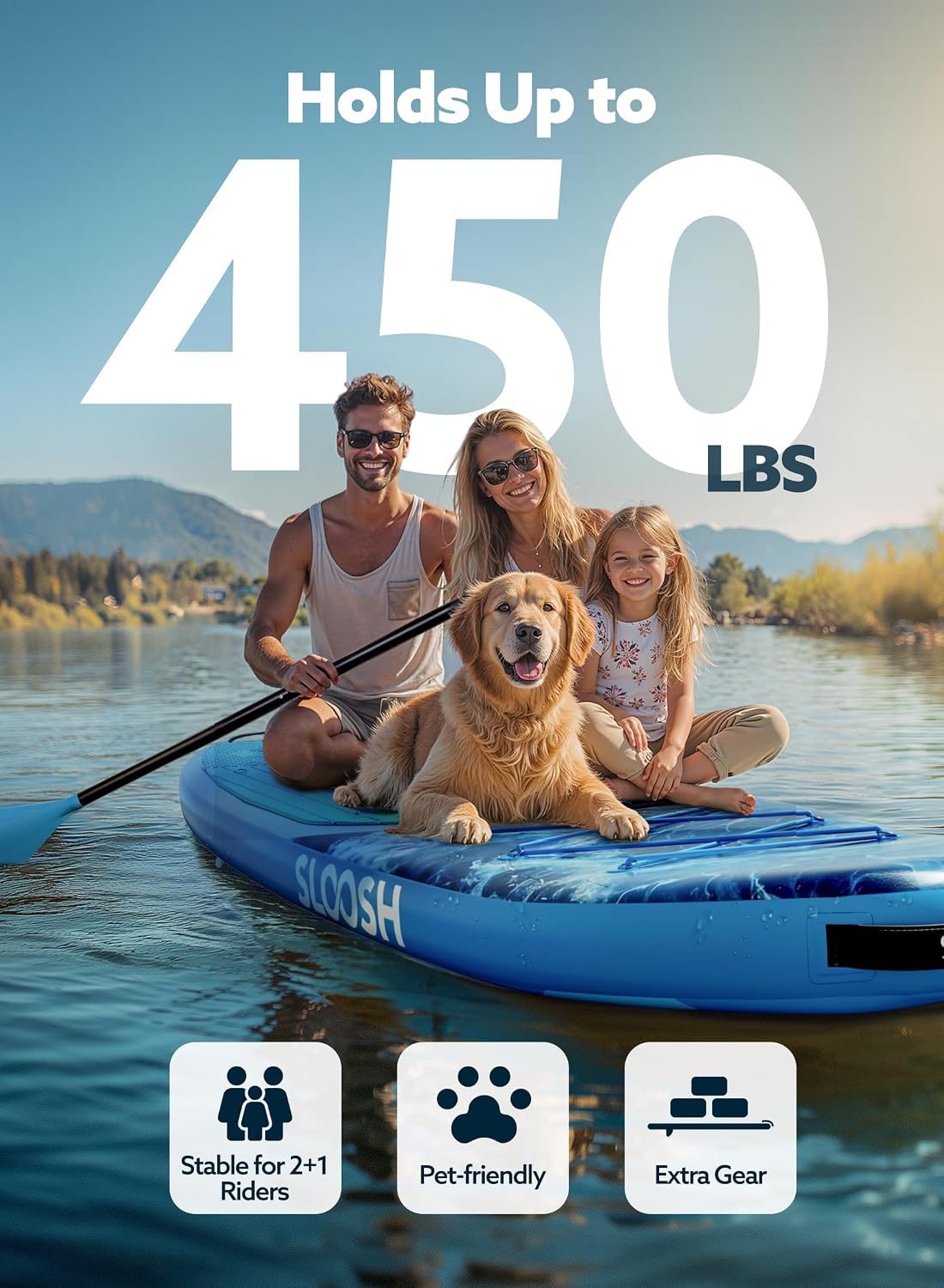 SLOOSH Inflatable SUP & Electric Pump Bundle – 10'6' Paddle Board with Premium Accessories, Non-Slip EVA Deck, 20 PSI Dual-Stage Pump for Fast Inflation, Perfect for Youth & Adults of All Skill Levels