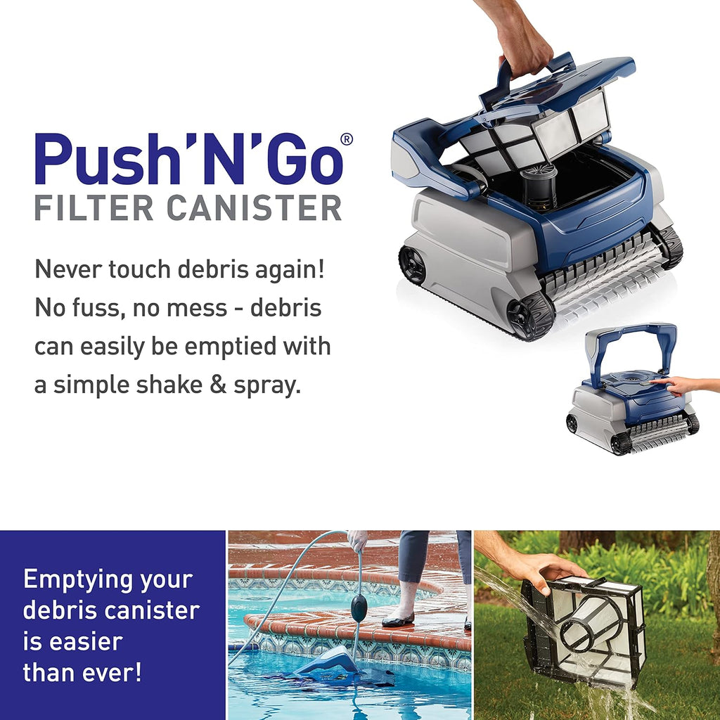 Polaris 8050 Sport Robotic Pool Cleaner, Automatic Vacuum for InGround Pools up to 40ft, Wall Climbing Vac w/Strong Suction & Easy Access Transparent Lid