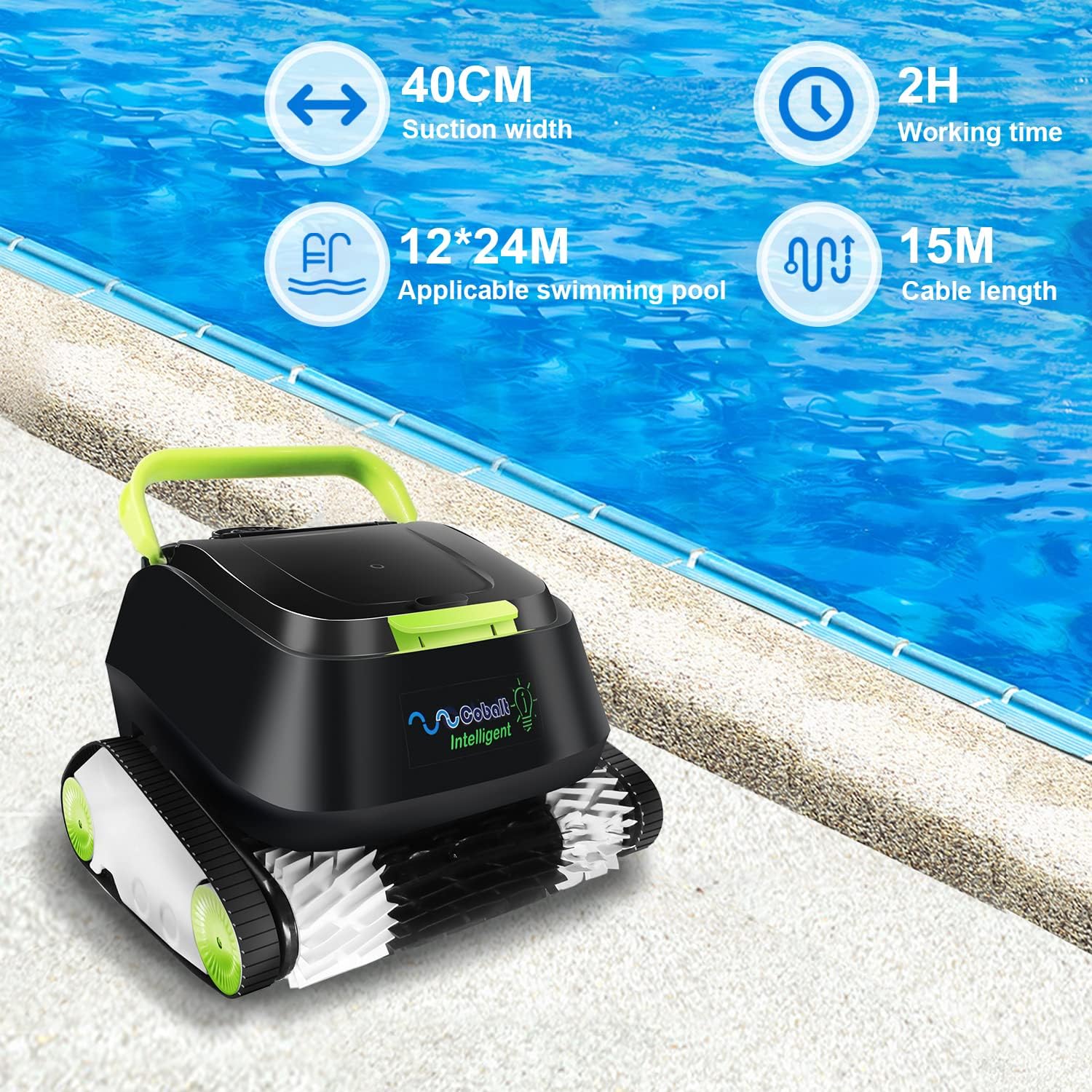 Nu Cobalt 731-i Automatic Pool Robot Wall Climber for Medium to Large In Ground Pools