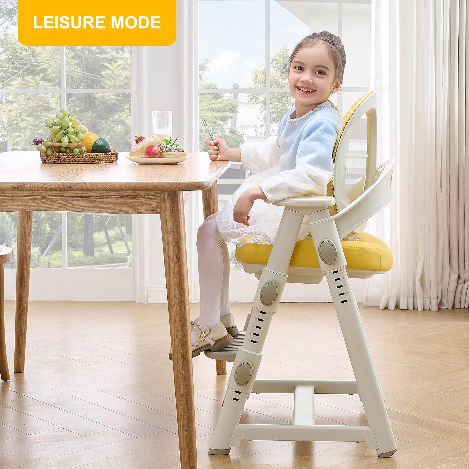 Ergonomic Kids' Study Chair, Height Adjustable Kids Desk Chair for Boys Girls,Comfortable for Teenagers Playing, Drawing, Ideal Gift for Children,Students（Yellow）
