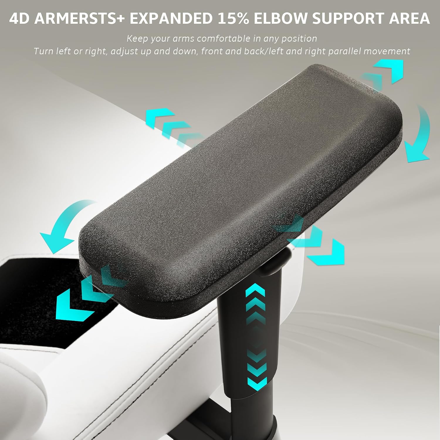 Ergonomic Gaming Chair, Wyrdforging Computer Desk Chairs, 4D Armrests, High Back Office Chair With Headrest & Lumbar Pillow, Tilt Rocker Recliner, Heavy-Duty Base, White PU Leather & Black Suede Combo