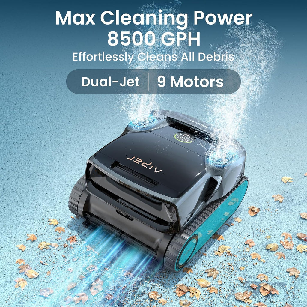 Aiper Scuba X1 Pro Max Pool Vacuum Robot & Skimmer with HydroComm Pro Smart Pool Monitor, 8,500 GPH Suction, Ultra-Fine Filtration, Real-Time Water Monitoring & Underwater WiFi Connection, Blue