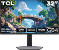 TCL 32' G64 Series QHD HDR QD-Mini LED Gaming Monitor (32G64, 2025 Model) Halo Control System, 180Hz Refresh Rate, LD336 Precise Dimming Series, HDR600 Brightness, 1ms, AMD FreeSync, NVIDIA G-SYNC