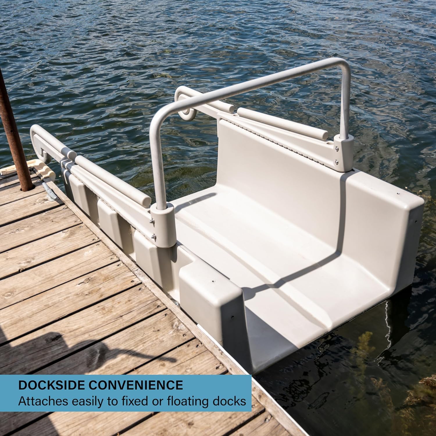 Personal Kayak Launch Station to Safely Launch Kayaks, Canoes, and Stand Up Paddle Boards, for High-Profile Floating Docks, 85-Inch x 48-Inch x 50-Inch, Gray