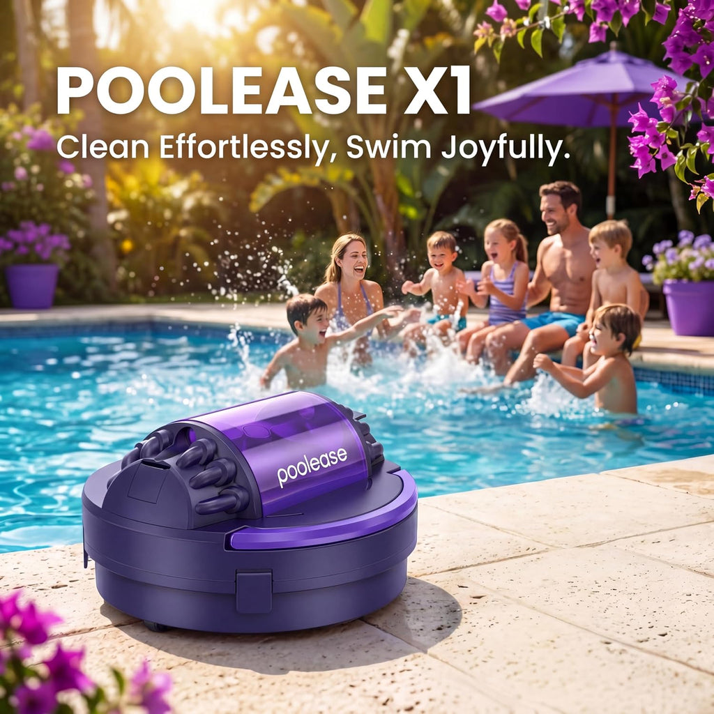X1 Robotic Pool Vacuum for Above Ground Pool, Automatic Cordless Pool Cleaner with 45W Dual-Motor, Ideal for Above-Ground Flat Pool, 2L Debris Capacity