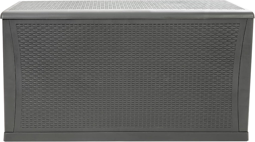 Flash Furniture 120 Gallon Plastic Deck Box - All-Weather Patio Storage and Organization for Throw Pillows, Pool Toys or Garden Tools