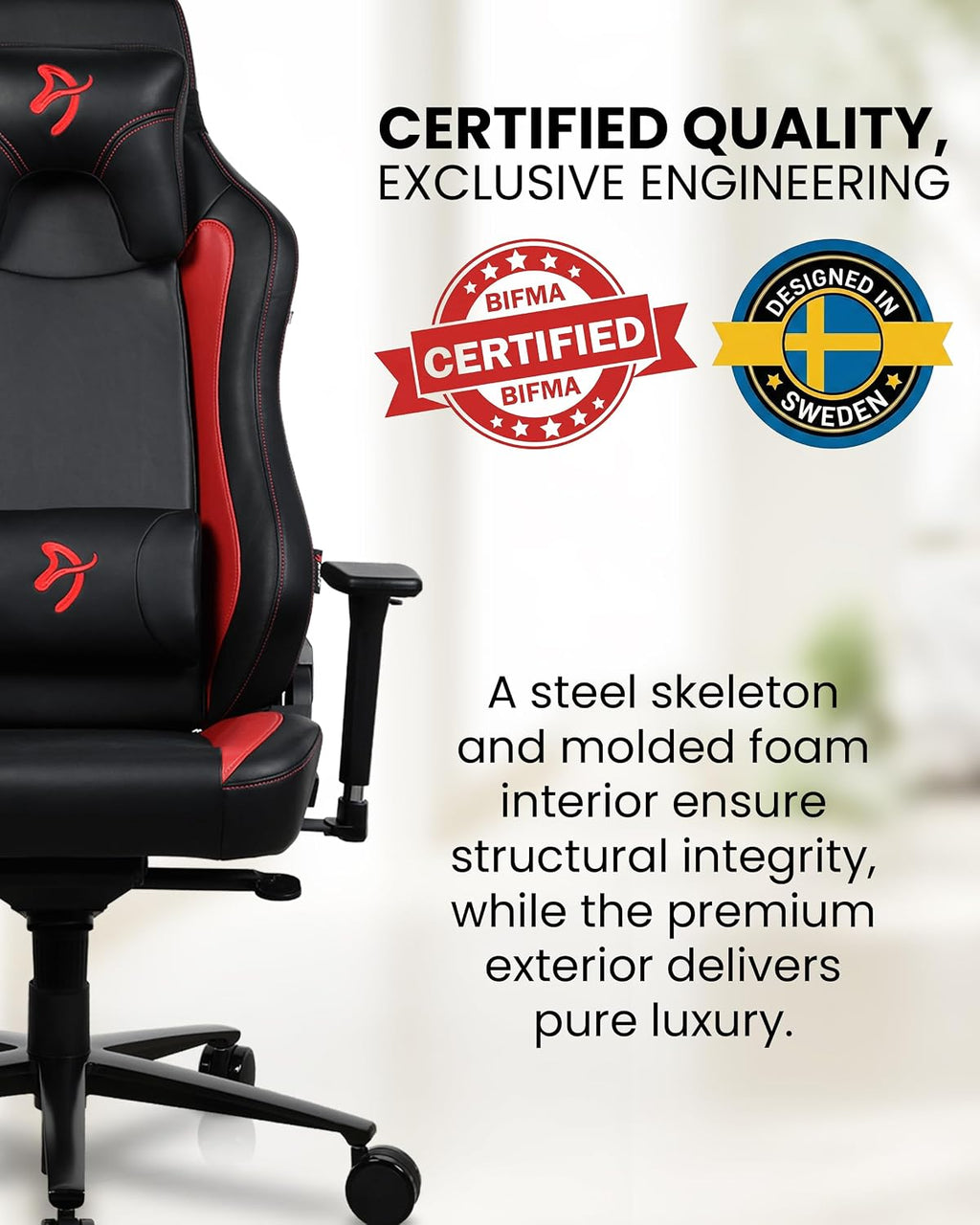 Arozzi Vernazza Soft PU Leather Ergonomic Office and Gaming Chair with High Backrest Recliner Swivel Tilt Rocker Adjustable Height and Adjustable Lumbar and Neck Support - Red