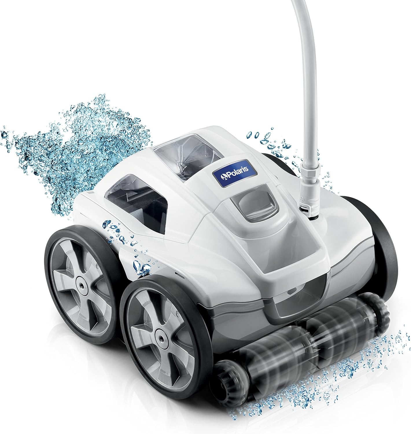 Polaris Quattro P40 Pressure Side Pool Cleaner for All In-Ground Pool Surfaces, Large-Capacity Dual Filtration Canister, 31' Hose & Transparent Lid to View Debris
