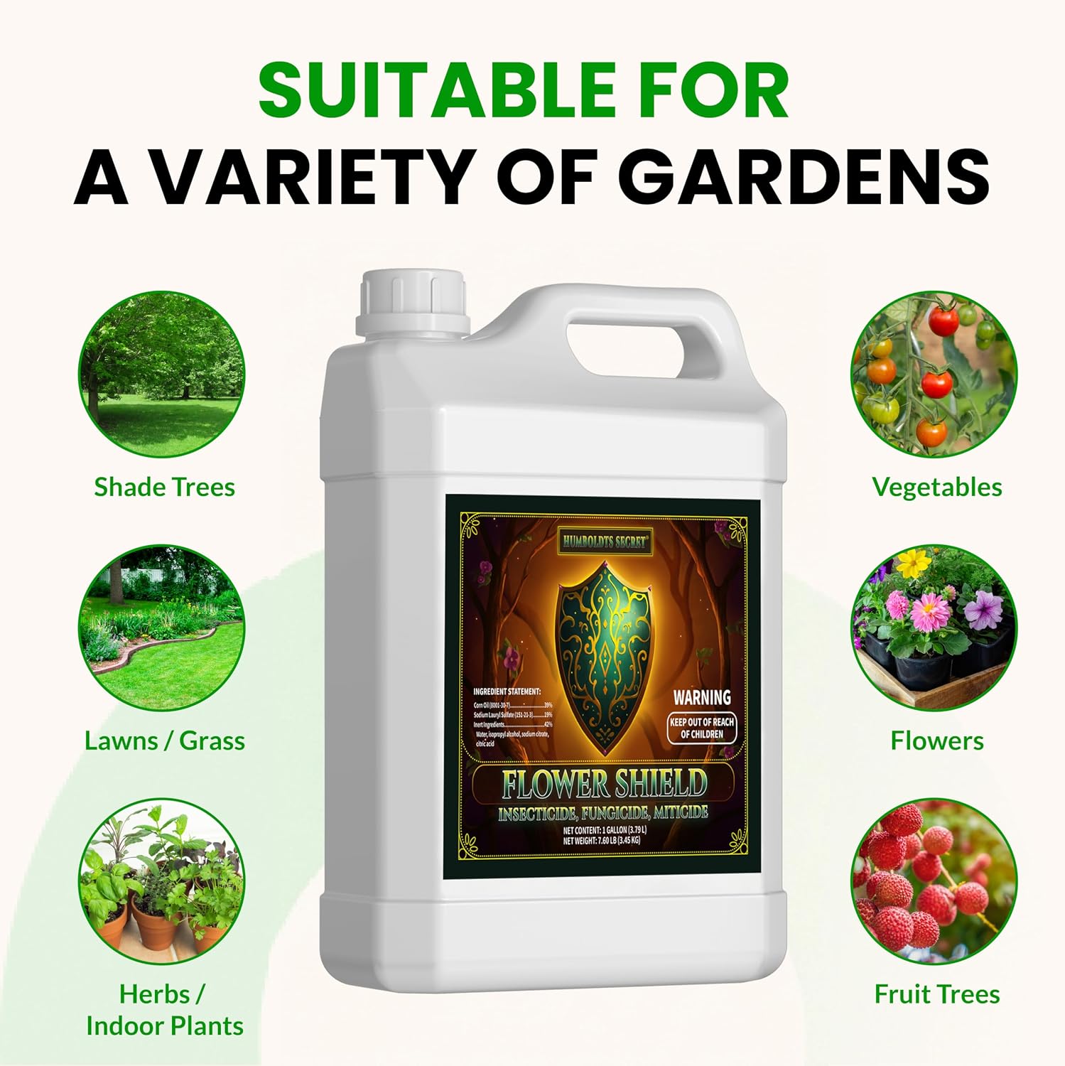 Humboldts Secret Flower Shield | Plant Care Spray for Routine Foliar Application & Maintenance | Naturally Derived, Oil-Based Formula | Indoor & Outdoor Plants | 1 Gallon