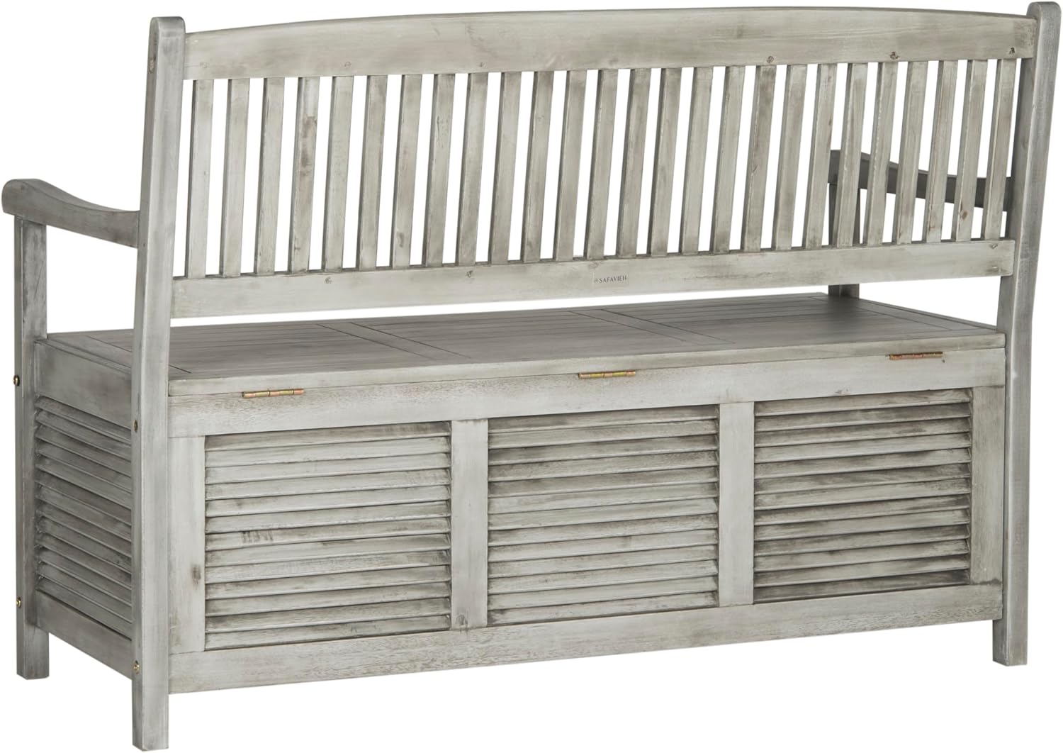 Safavieh Outdoor Collection Brisbane Grey Storage Bench