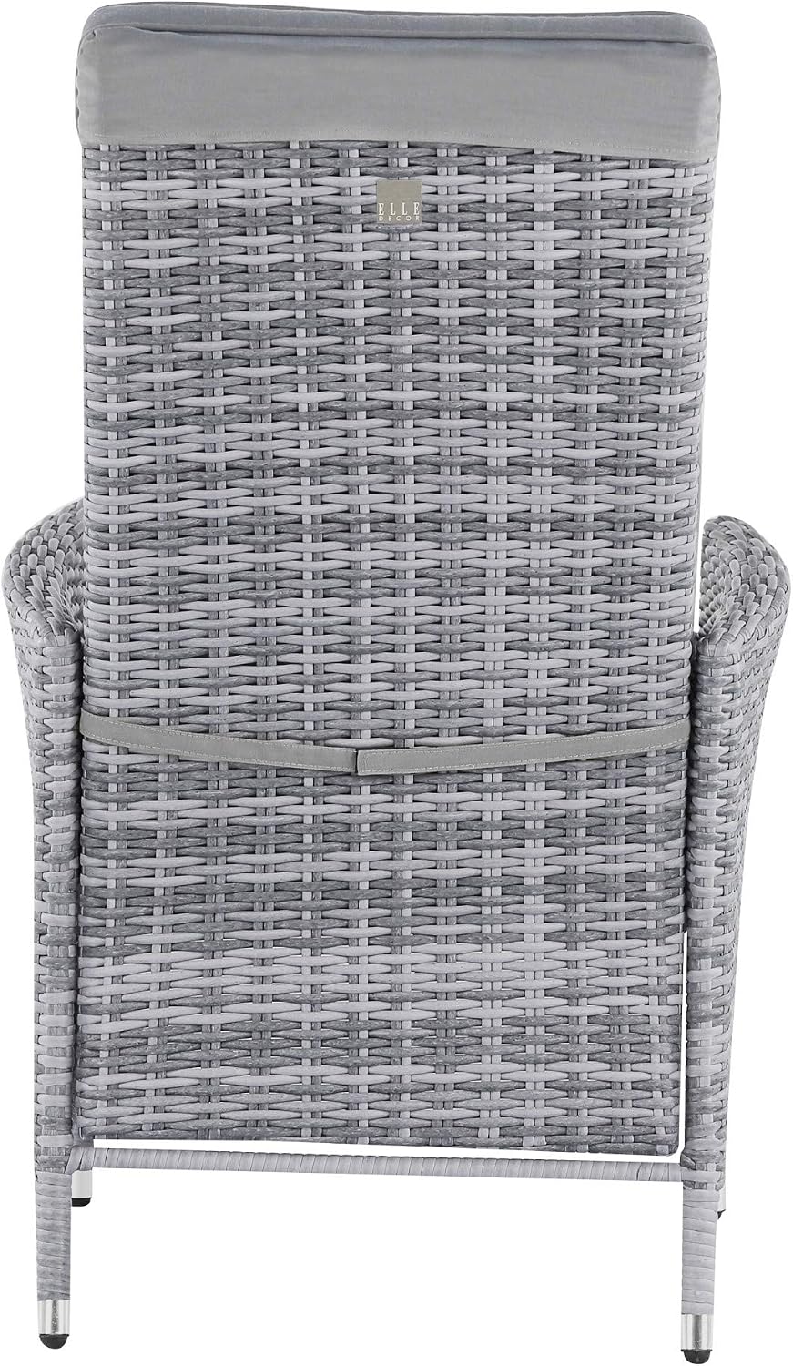 Elle Decor Vallauris Patio Outdoor Furniture Collection Premium All Weather Wicker, 5 Piece Reclining Set, Gray