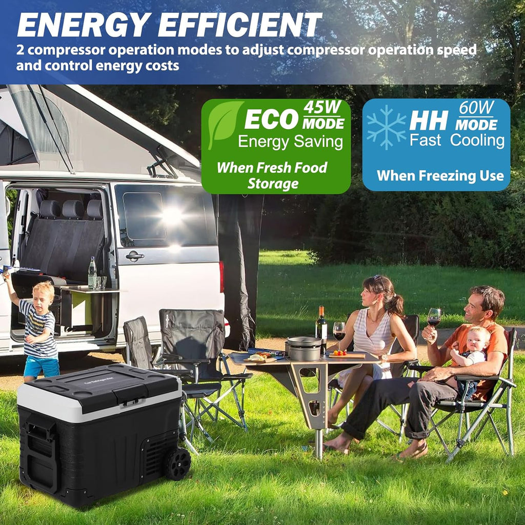 12 Volt Refrigerator, 37QT(35L) 12V Car Refrigerator, Portable Fridge Freezer Electric Cooler Dual Zone 12V/24V DC 110-240V AC, -4℉～68℉, Car Fridge with Wheels Baskets for Car, RV, Boat, Camping, Home