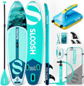 SLOOSH Inflatable SUP & Electric Pump Bundle – 10'6' Paddle Board with Premium Accessories, Non-Slip EVA Deck, 20 PSI Dual-Stage Pump for Fast Inflation, Perfect for Youth & Adults of All Skill Levels