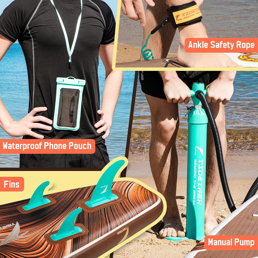 11'6' Inflatable Stand Up Paddle Boards, Premium SUP Accessories, Non-Slip Comfort Deck for Youth & Adults