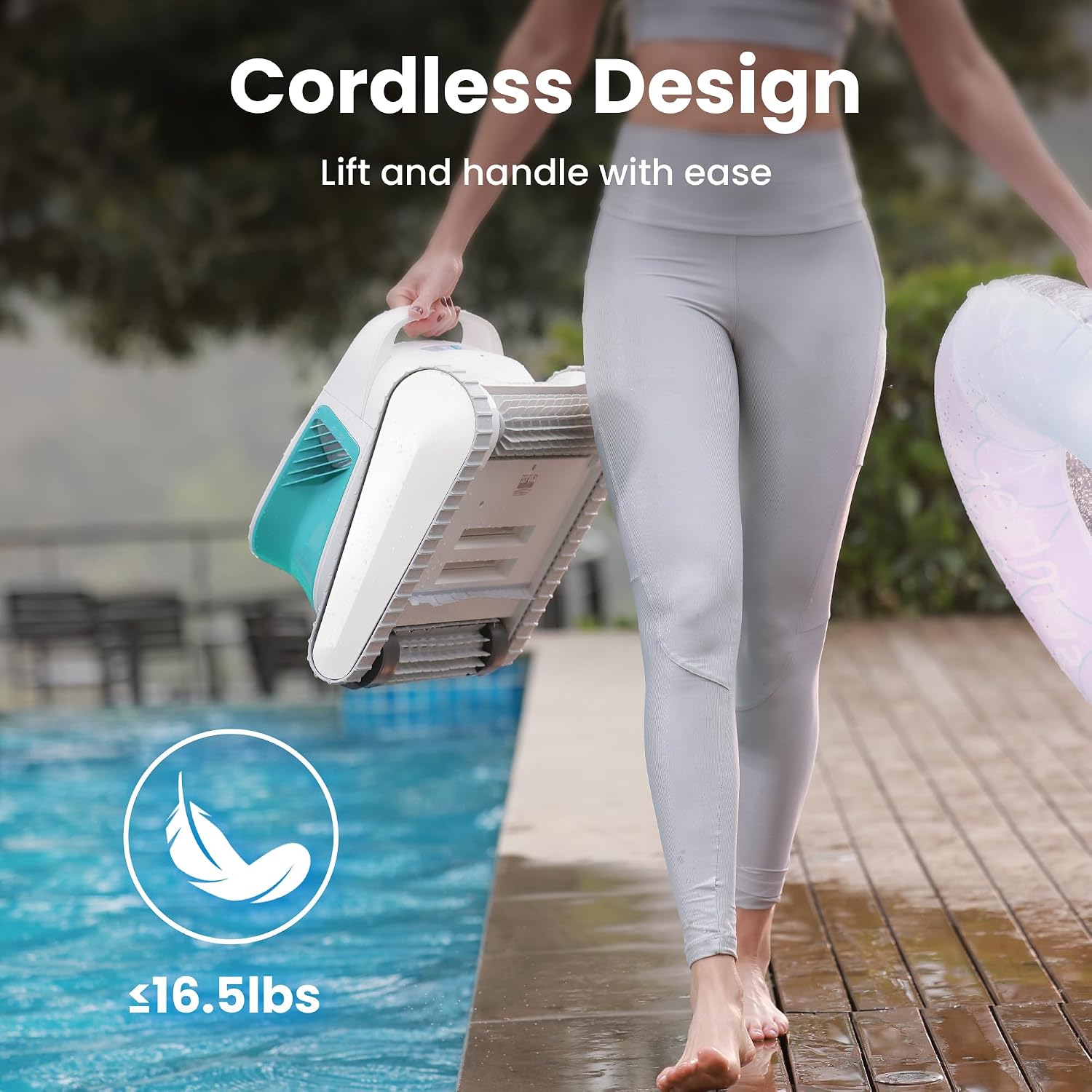 (2026 Upgrade) Hydro 3 All-in-one Pool Vacuum Robot, 200mins Runtime Cordless Pool Cleaner, 2 150W Brushless Motor+Floor/Wall/Waterline Scrubber Brush,Ideal for Inground/Above-Ground Swimming Pools
