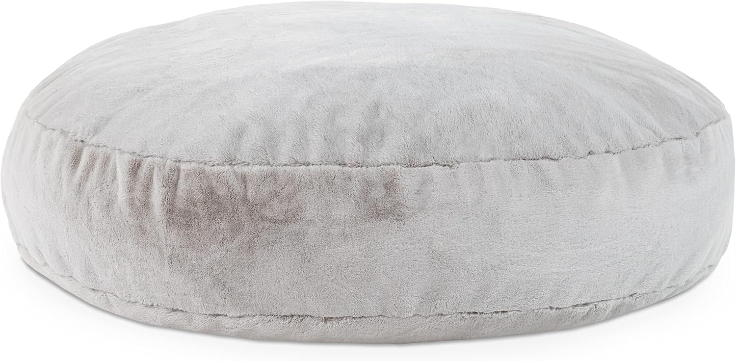 Jaxx 6 Foot Cocoon - 2-in-1 Convertible Bean Bag Bed & Large Bean Bag Chair for Adults - Premium Faux Fur, Silver Rabbit