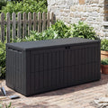 UDPATIO 120 Gallon Deck Box, Outdoor Storage Box Lockable Waterproof Indoor Outdoor Storage Container for Patio Cushions, Garden Tools, Package Delivery Boxes for outside