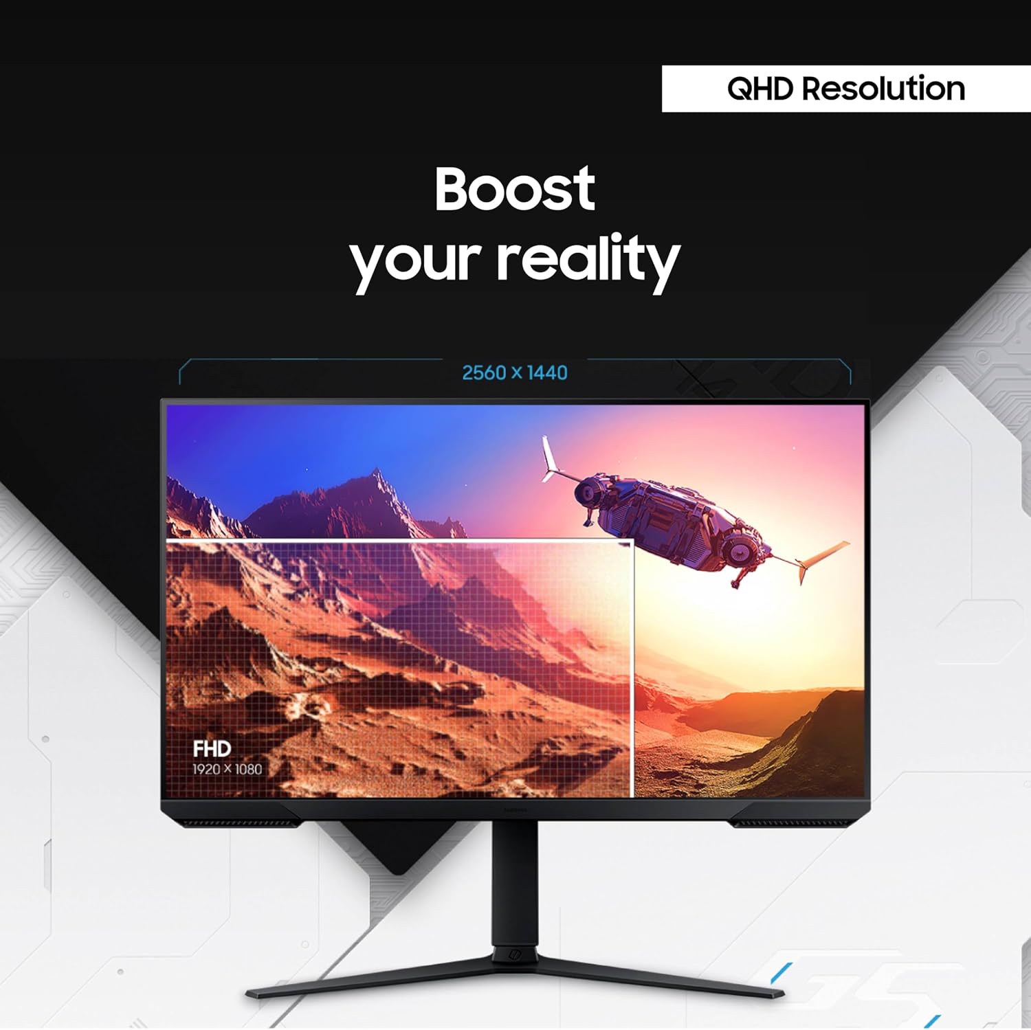 SAMSUNG 27-Inch Odyssey G51C Series QHD Gaming Monitor, 165Hz, 1ms, VESA Display HDR10, AMD FreeSync Premium, Black Equalizer, Virtual Aim Point, LS27CG512ENXZA