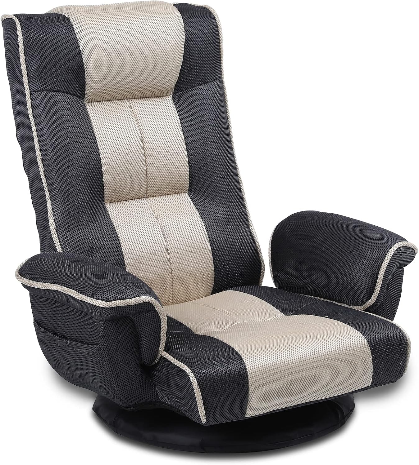 360 Degree Swivel Floor Chairs for Adults, Gaming Floor Chair with Back Support, 14 Angles Adjustable Comfortable Floor Lounge Chair Folding Video Game Chairs Office Bedroom 201(Grey)