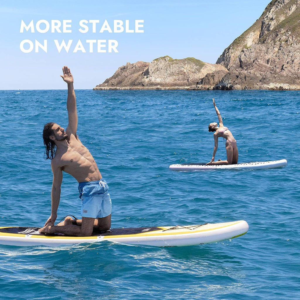 Ciays Inflatable Stand Up Paddle Board W SUP Accessories of Backpack, 2 Fins, 2 Bags, Leash, Floating Paddles and Double Action Hand Pump All-Around Paddleboard Perfect for Yoga, Tour, Fishing