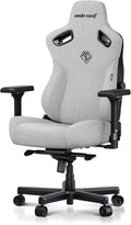Anda Seat Kaiser 3 Large Gaming Chair for Adults - Ergonomic Gray Fabric Gaming Seat with Lumbar Support, Comfortable Office Chairs with Neck Support - Heavy Duty Wide Computer Seat