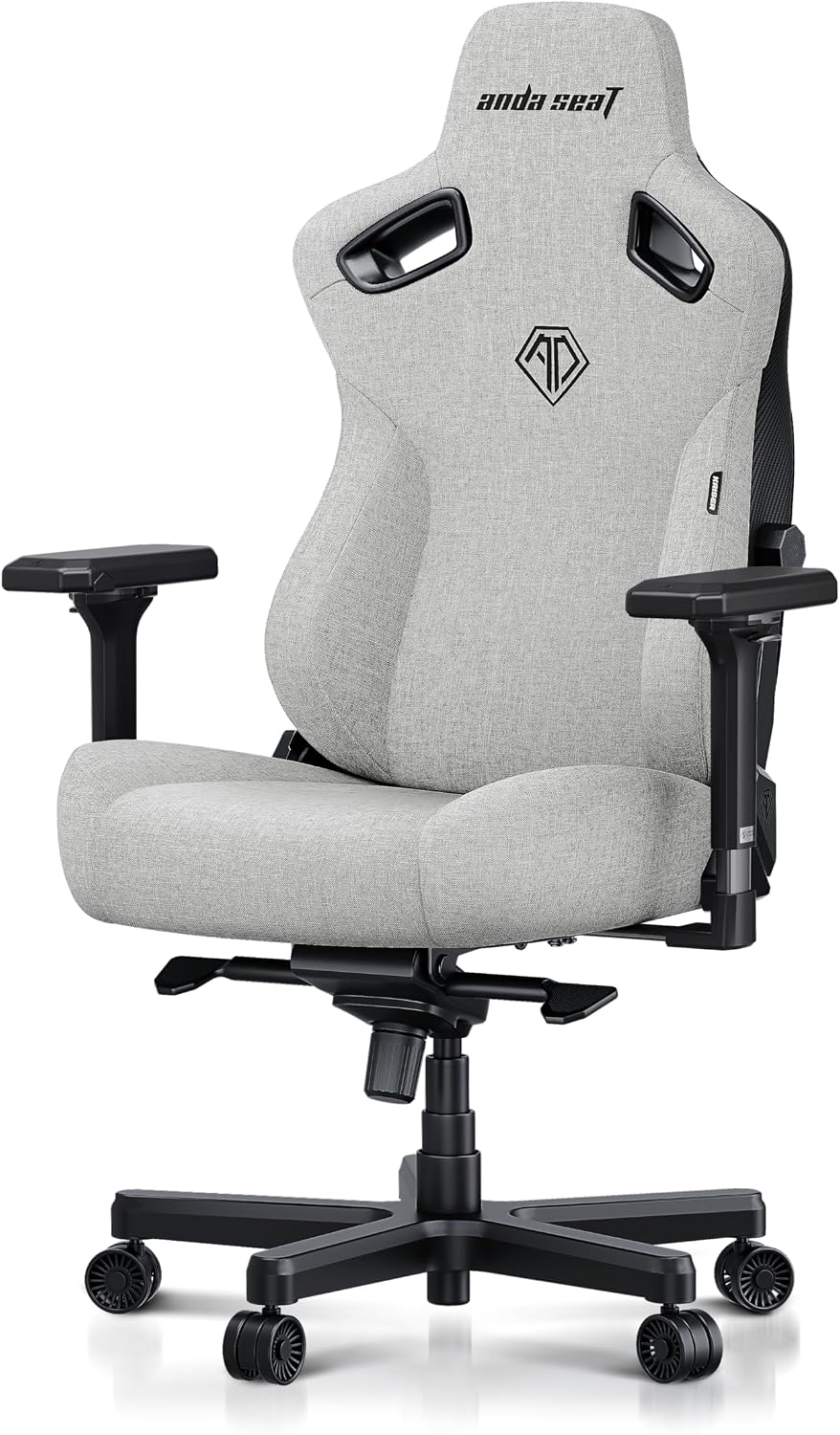 Anda Seat Kaiser 3 Large Gaming Chair for Adults - Ergonomic Gray Fabric Gaming Seat with Lumbar Support, Comfortable Office Chairs with Neck Support - Heavy Duty Wide Computer Seat