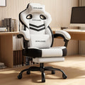 GTPLAYER Gaming Chairs for Adult - Ergonomic Big & Tall Gaming Seat with Footrest & Lumbar Support, Comfortable Office Chair 90-155° Reclining - Heavy Duty Wide Computer Seat, Bright Grey
