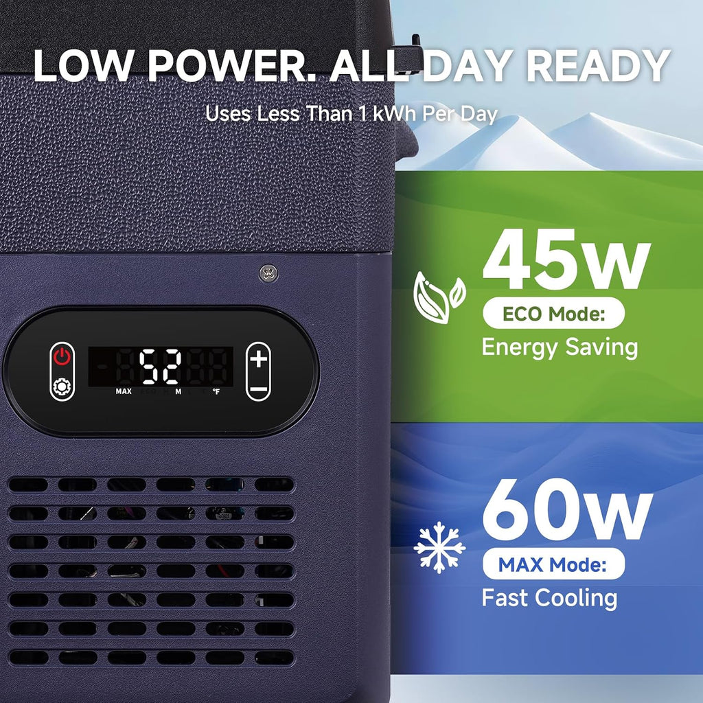 BODEGA 12 volt Car Refrigerator – 16QT Portable， Low Noise, Fast Cooling with LED Display, Multiple Charging Options, Energy-Efficient for Road Trips & Outdoor Adventures