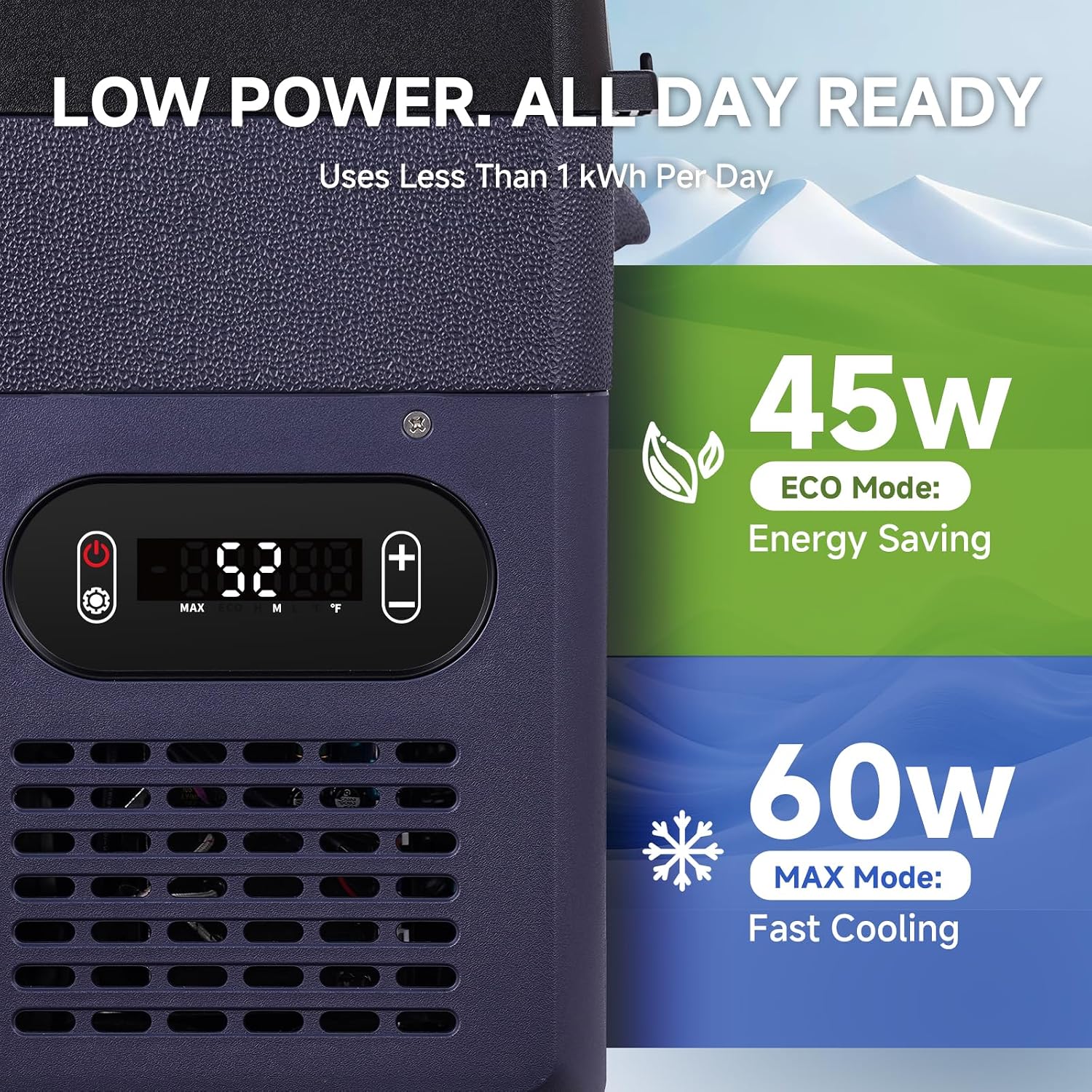 BODEGA 12 volt Car Refrigerator – 16QT Portable， Low Noise, Fast Cooling with LED Display, Multiple Charging Options, Energy-Efficient for Road Trips & Outdoor Adventures