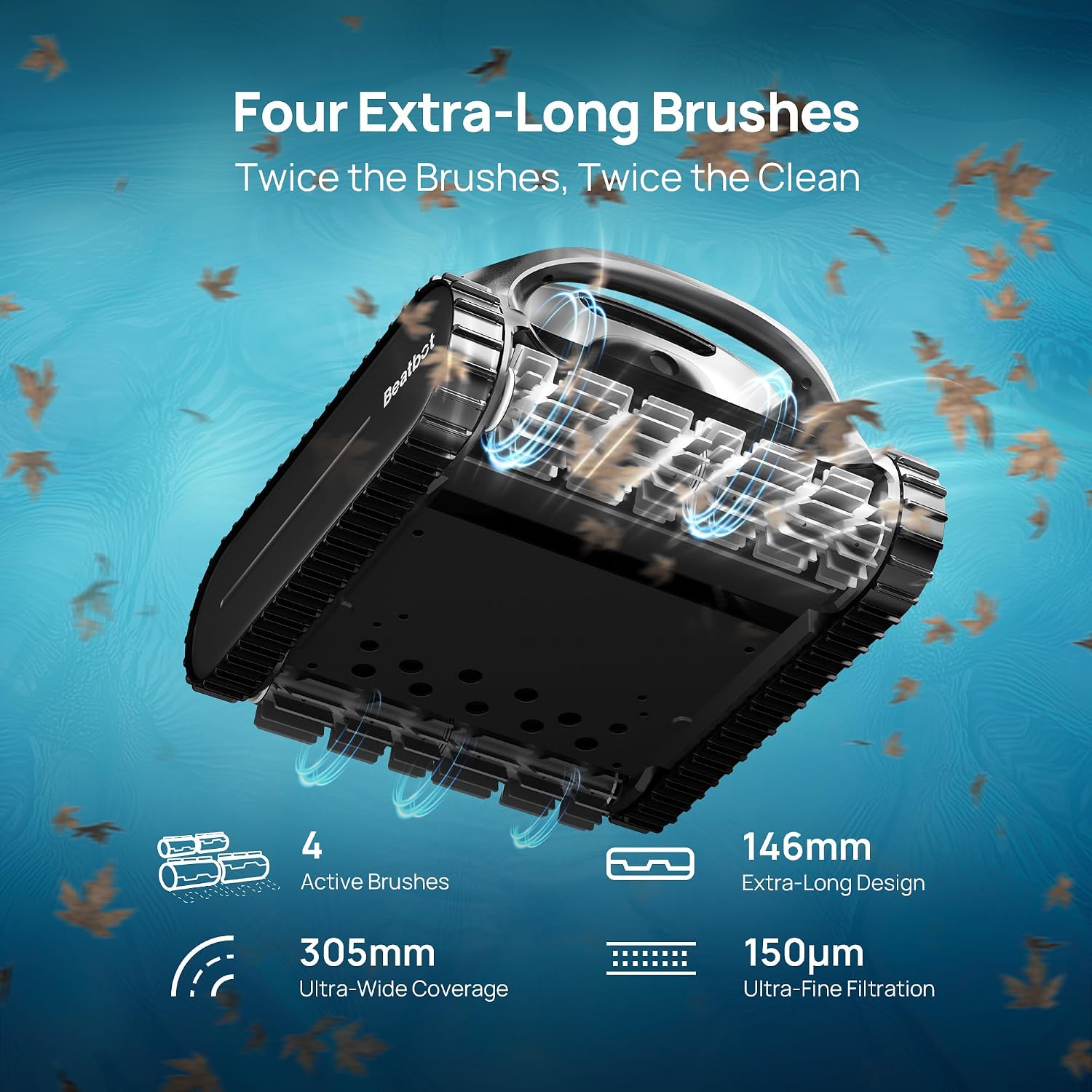 Beatbot A100 Cordless Robotic Swimming Pool Cleaning Vacuum, Wireless Charging, APP Controlled