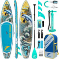 11'/11'6' x 33'/34' x 6' Inflatable SUP Paddle Board – Extra-Wide, Stable Stand Up Paddle Board with Premium Full Accessory Set for Adults & Youth