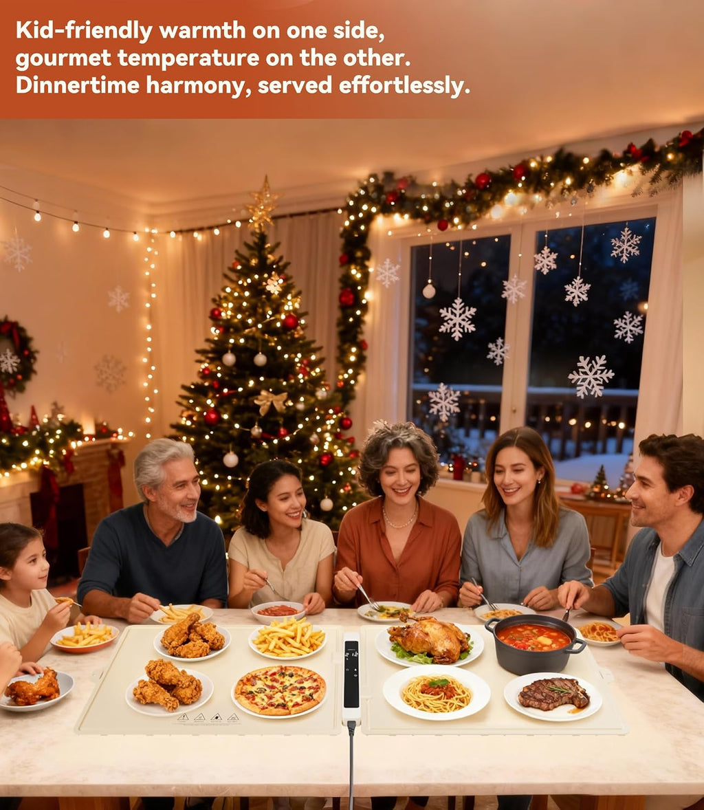 Warming Mat for Food Extra Large: 48'X16' Adjustable Silicone Food Warming Mat Heating Pad Food Warming Pad for Kitchen Counter Warming Trays for Buffets Party Hot Plates for Countertop Gifts Family