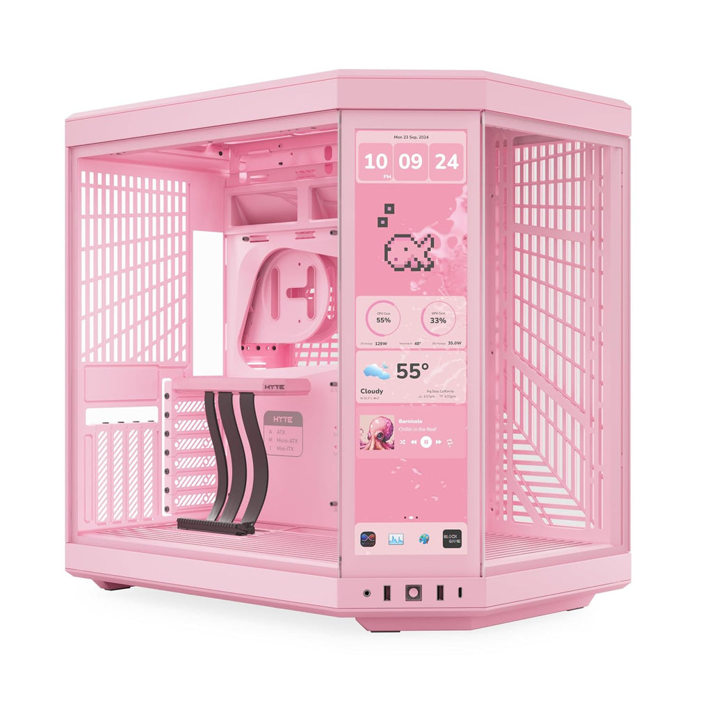 Hyte Y70 Touch Infinite Display Upgrade Screen Kit for PC Case - 14.9' IPS Display - 2.5K Resolution - 60Hz - 10-Point Touch - Strawberry Milk (Pink)