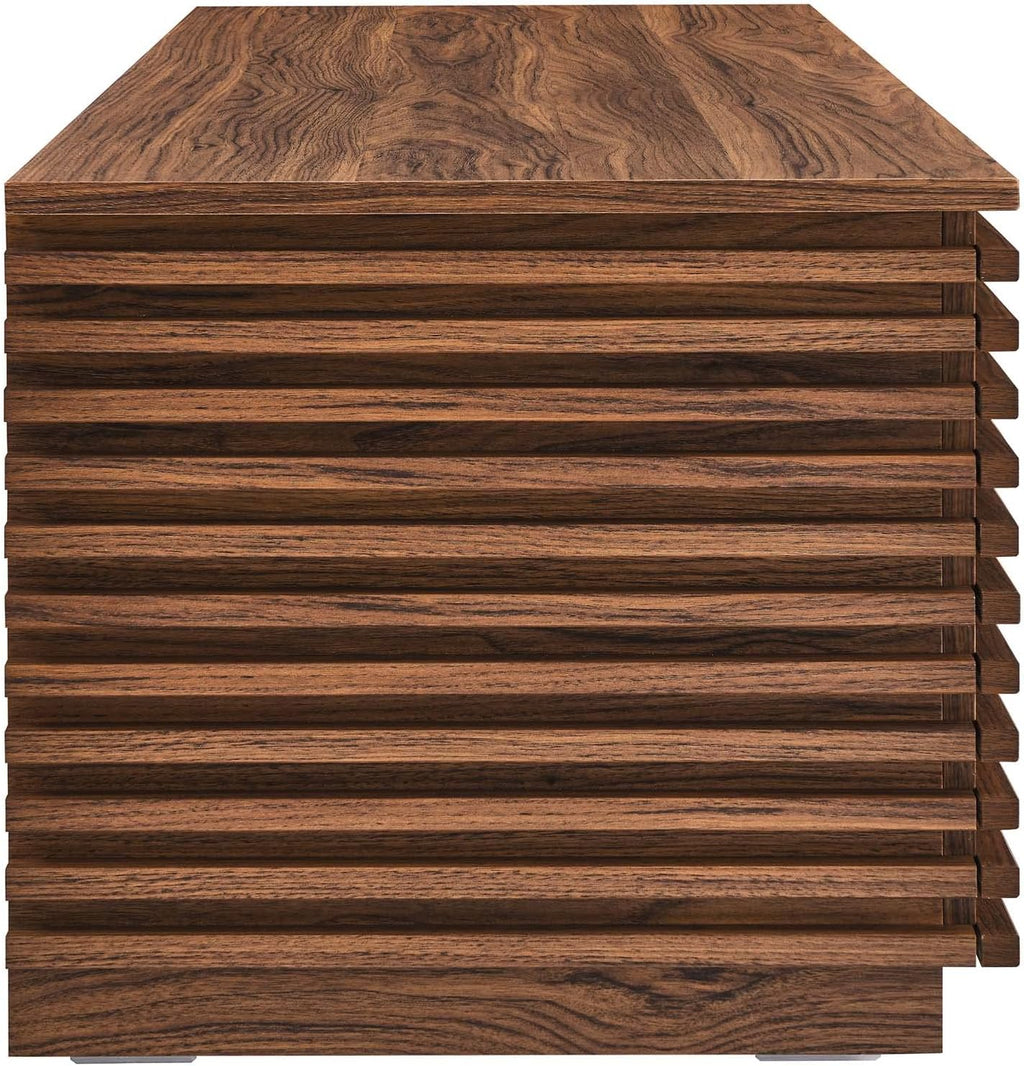 Modway Render 47' Wood Grain Storage Bench in Walnut