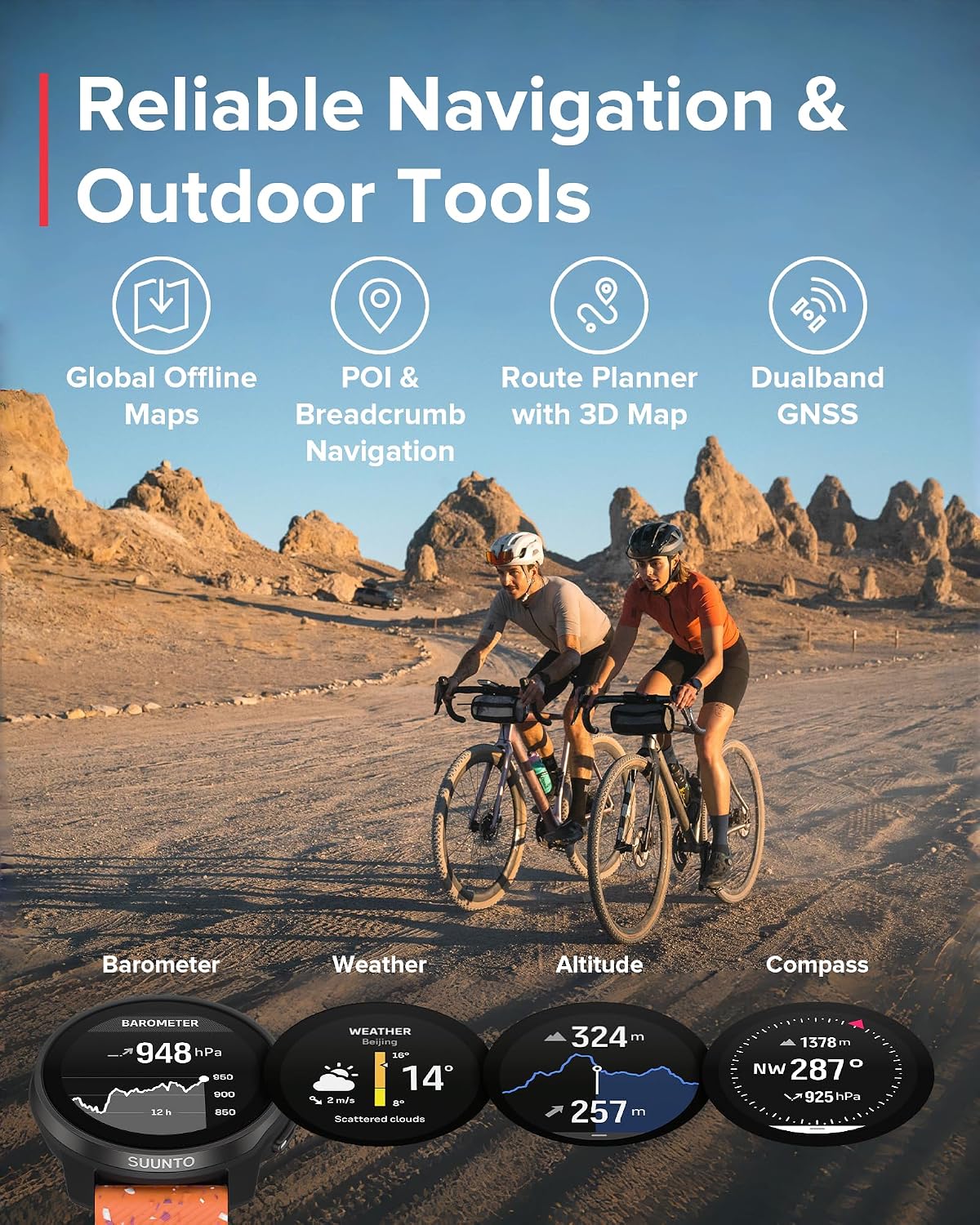 SUUNTO Race S GPS Sports Watch, 1.32' AMOLED Touchscreen w/Crown, 13 Days Battery Life, Training & Sleep Health Tracking, Dual-GNSS, 32GB Global Offline Maps, Lightweight for Running, Power Orange