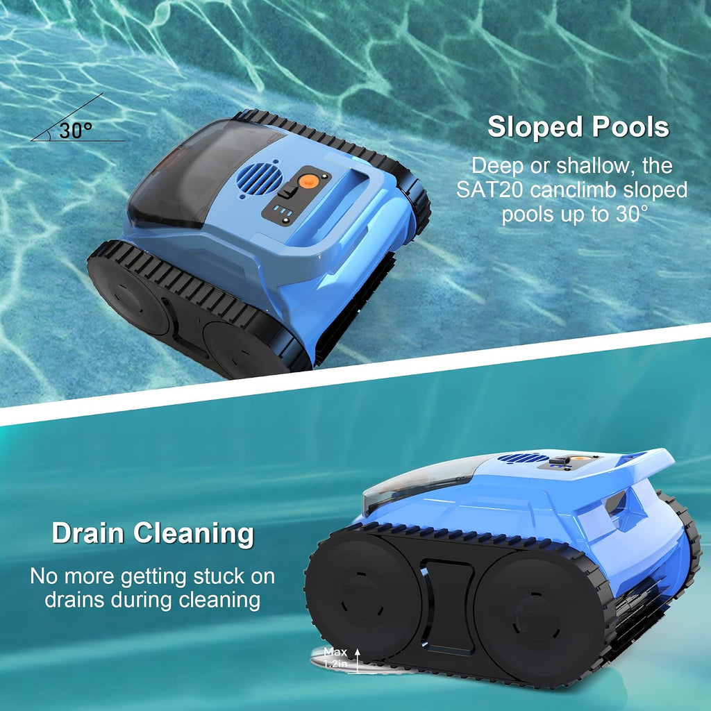(2025 New) Pool Vacuum for Inground Pools Cordless Robotic Pool Cleaner, 4-in-1 Floor/Wall/Waterline Cleaning/Smart Navigation, 180 Mins Runtime Pool Vacuum for Inground Pools Up to 2100 Sq.ft