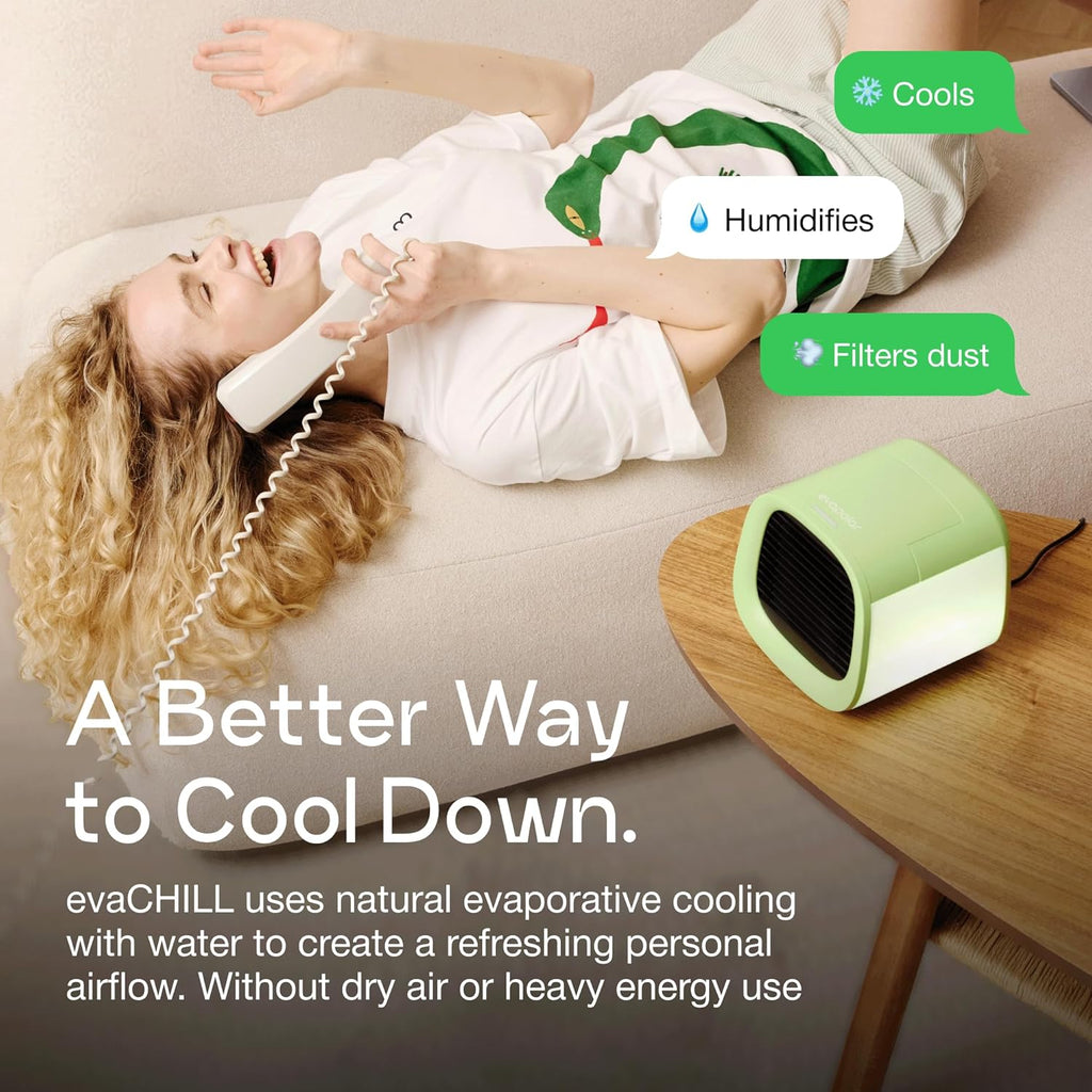 Evapolar Portable Air Conditioners - Small Personal AC Unit - Evaporative Air Cooler for Desk & Camping - Swamp Cooler - Evachill, Green