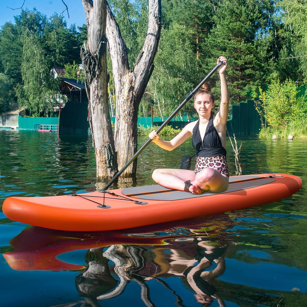 TLSUNNY 10FT Inflatable Stand Up Paddle Board, 3 Fins Paddleboard with Full SUP Accessories for All Skill Levels, Portable Two-Way Hand Pump and Carry Bag, 400LBS