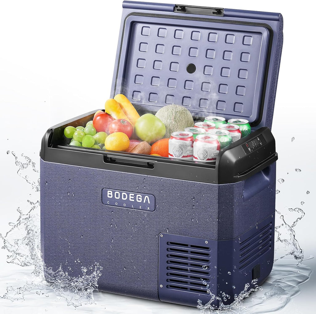 BODEGA12 volt Car Refrigerator -32 QT Portable Freezer IPX4 Waterproof Car Fridge Electric Cooler Ultra-Quiet for Truck Van Camping Travel 12/24V DC 110~240 Volt AC,-4℉~68℉