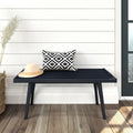 Plank+Beam Entryway Bench, Wooden End of Bed Bench for Bedroom, Mid-Century Modern Square Bench for Hallway, Living Room, Indoor, Porch, 41.25', Black