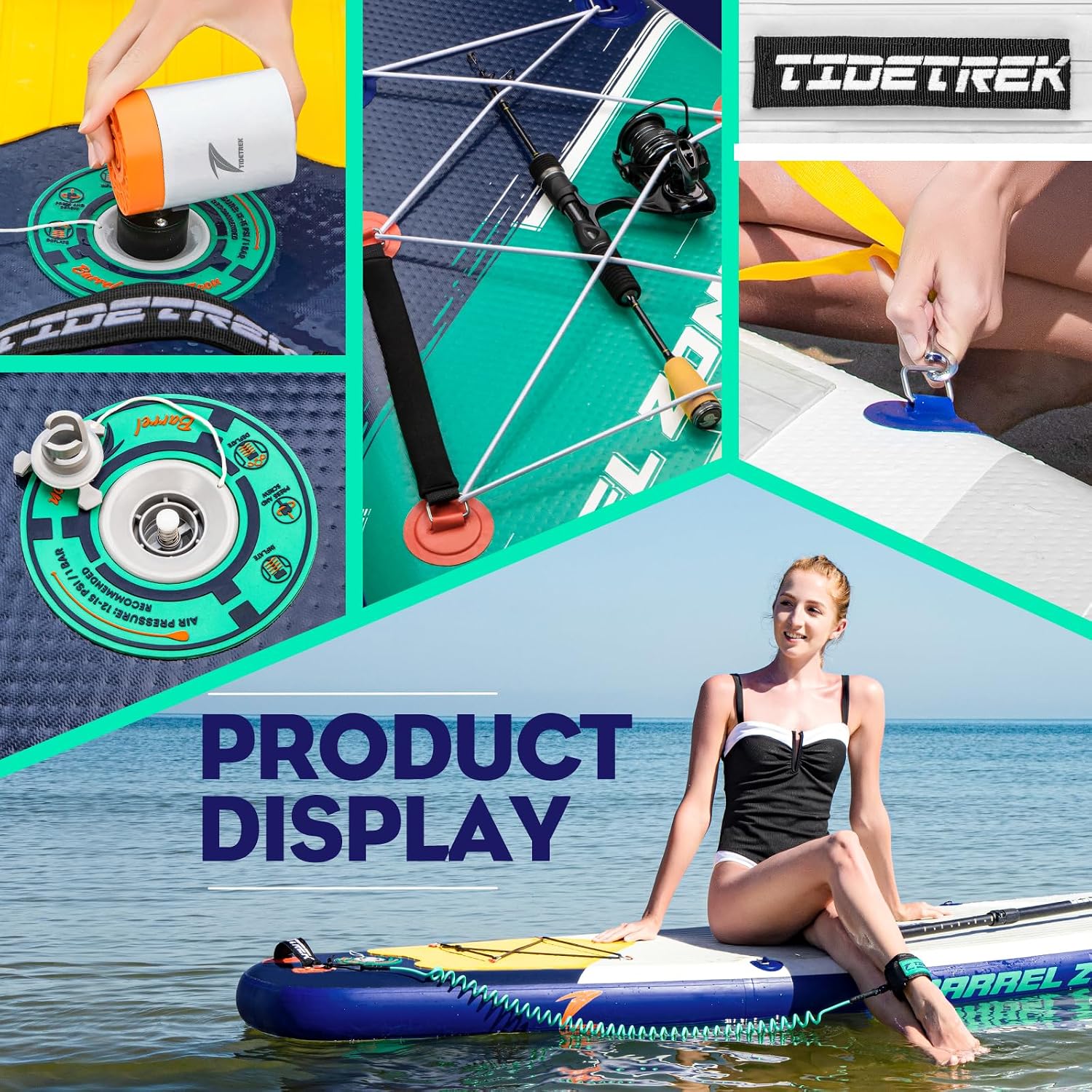 11'6' Inflatable Stand Up Paddle Boards, Premium SUP Accessories, Non-Slip Comfort Deck for Youth & Adults