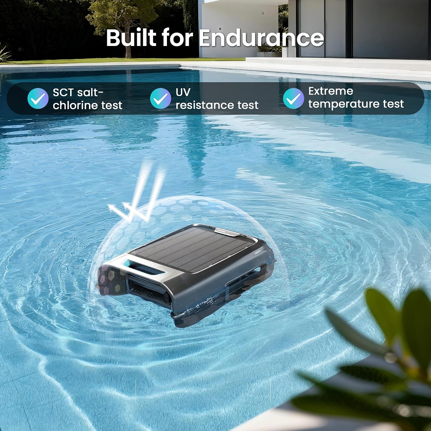 AIPER Surfer S2 Robotic Solar Pool Skimmer with APP Support, 24/7 Cleaning, Dual Charging Modes, Smart Obstacle Avoidance, Ideal for Most Swimming Pool Types