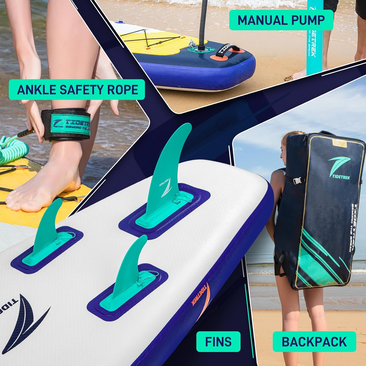 11'6' Inflatable Stand Up Paddle Boards, Premium SUP Accessories, Non-Slip Comfort Deck for Youth & Adults