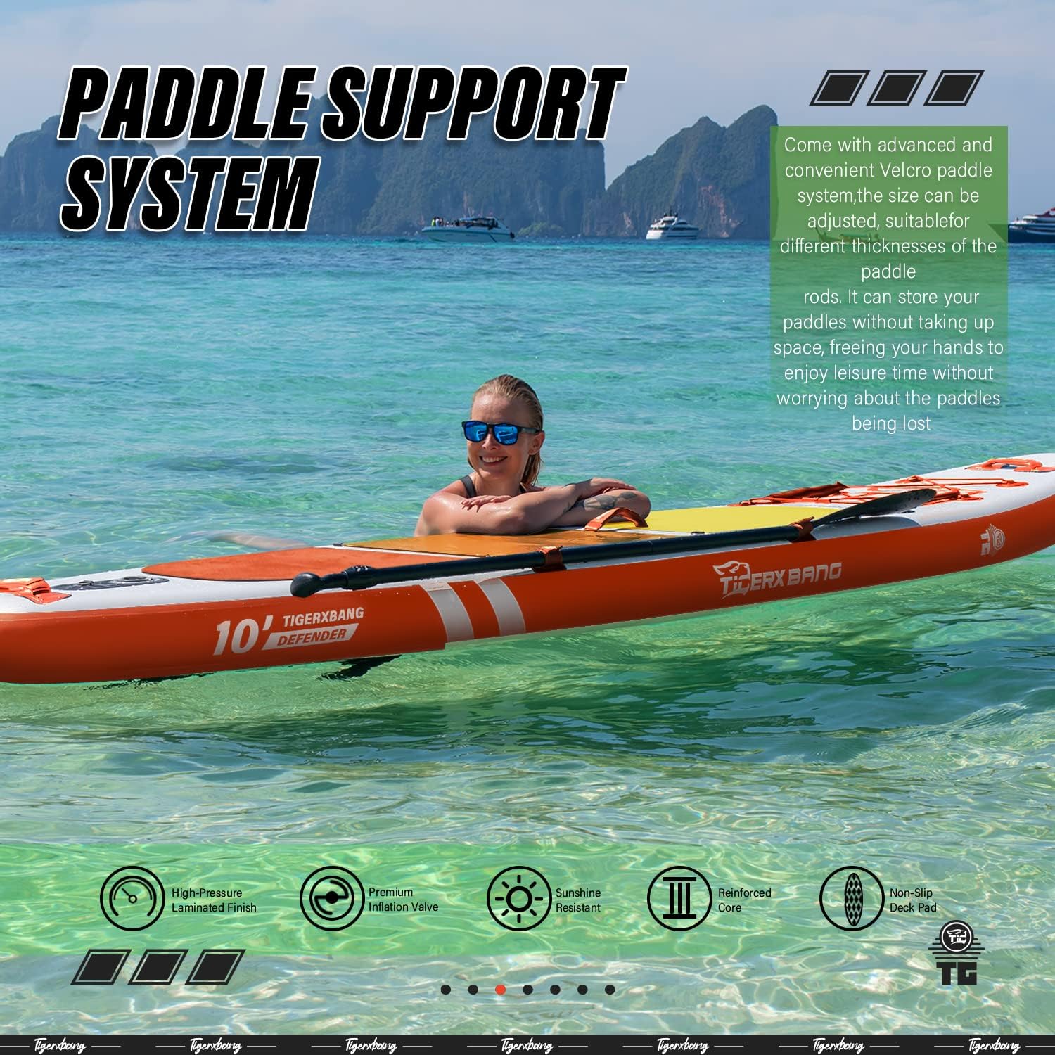 TIGERXBANG Inflatable Paddle Board with Accessories Premium Sup Board, PadelSurf Stand Up Padding for Adults/Kids Sup