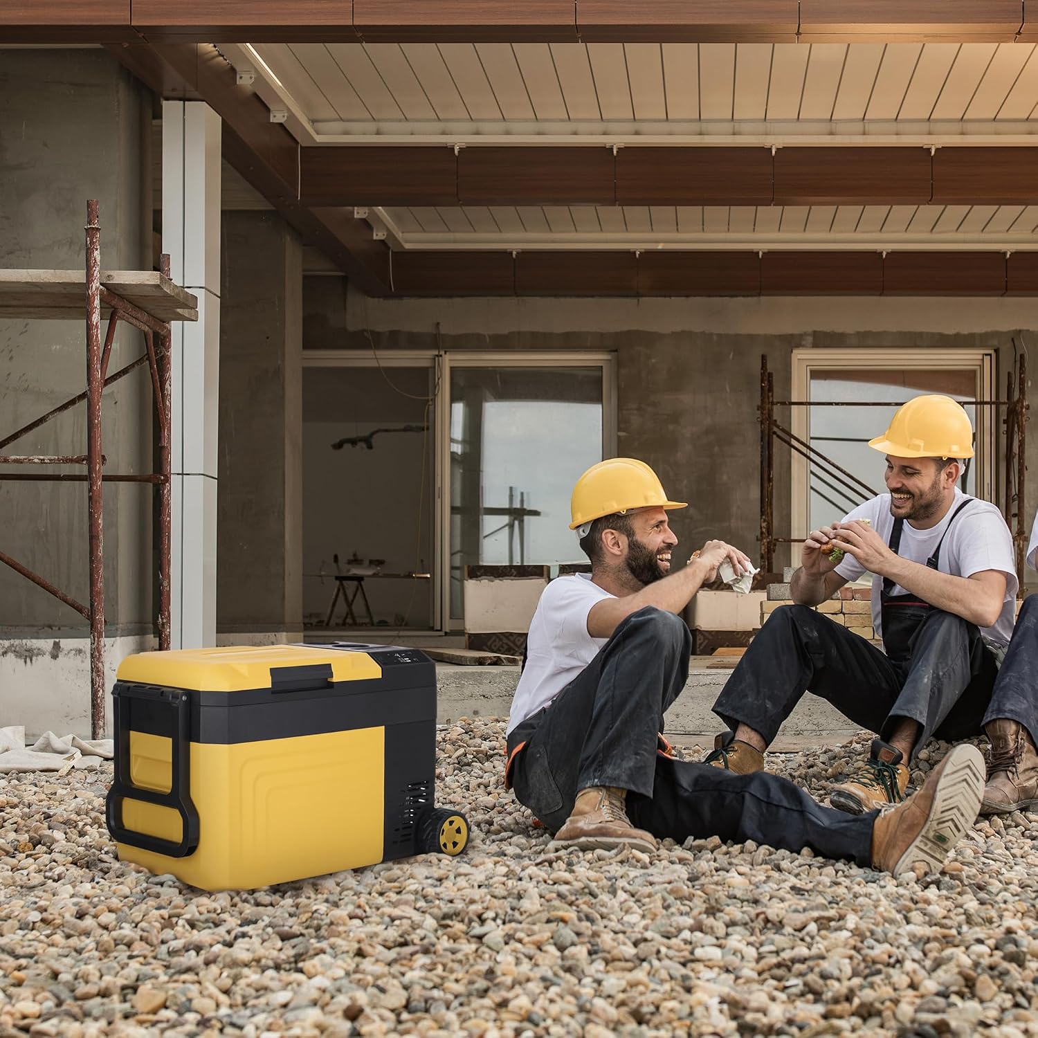 Newair 25 Qt. Portable Electric Cooler, 12v Car Mini Fridge, Hard Lunch Box for Jobsite, Workshop, Camping | Battery Powered Outdoor Cooler by 18/20V Dewalt, Bosch, Makita, Milwaukee Tool Batteries